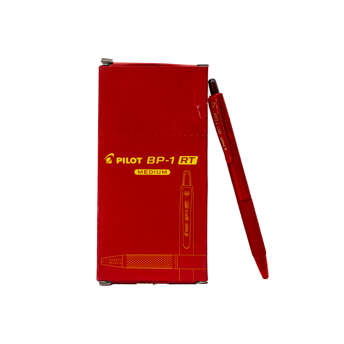 قلم جاف بايلوت أحمر  Pilot Retractable Ball Pen Mideum RED