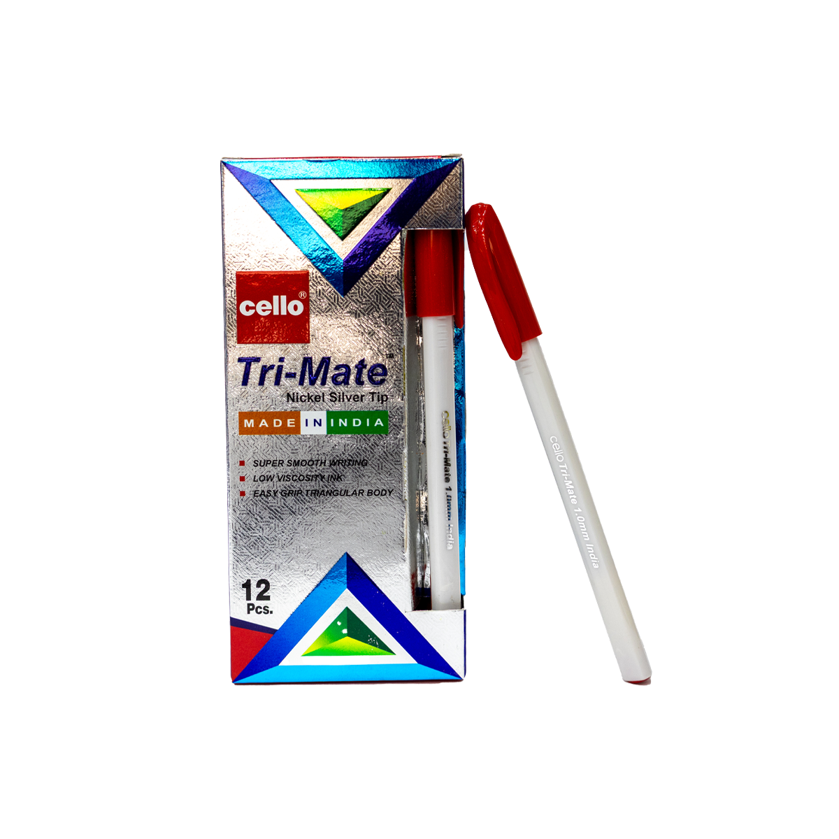 قلم جاف سيلو أحمر  Cello Tri-Mate Ball Pen 1mm Red