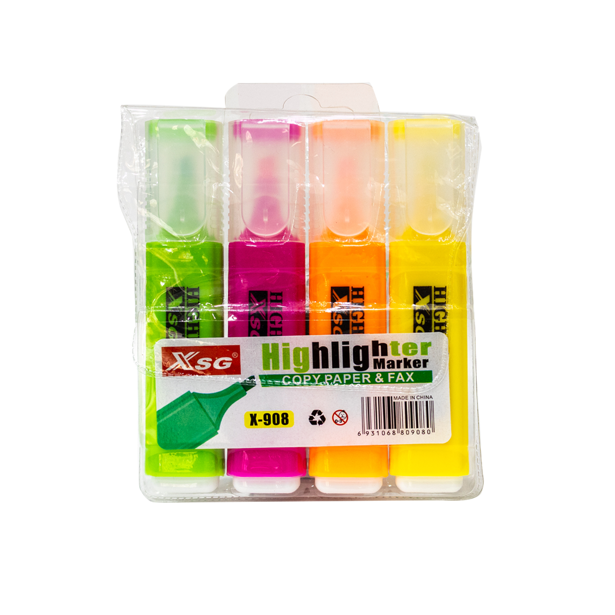 اكس أس جي أقلام تظهير 4 لون XSG Color Marker 4pcs