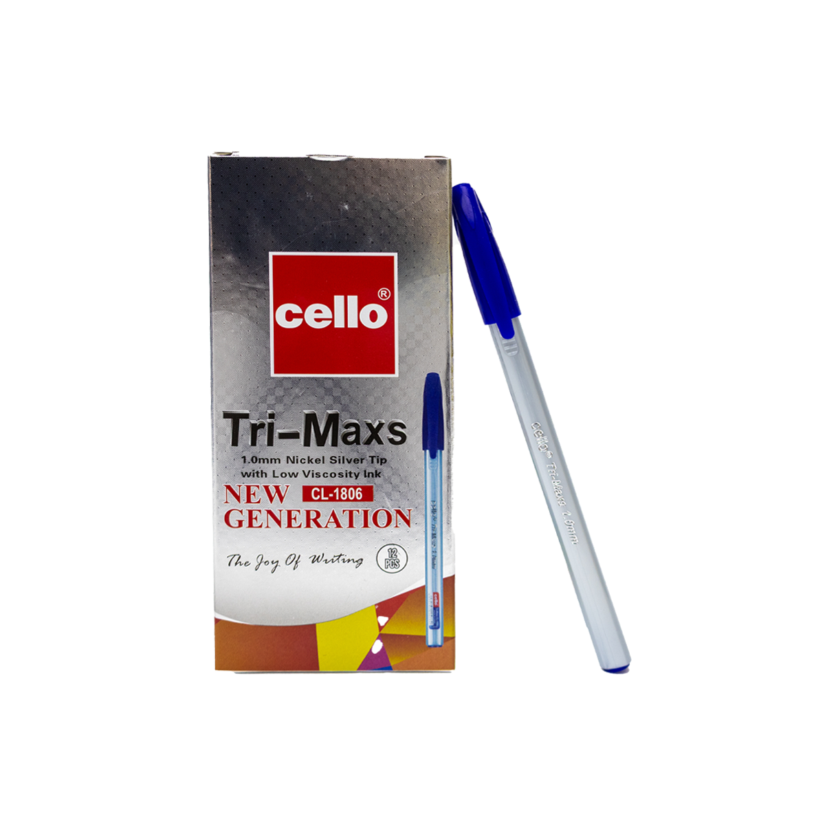 قلم سيلو تري ماكس أزرق -Cello Tri-Maxs Pen - BLUE 1.0mm - 12 Pcs